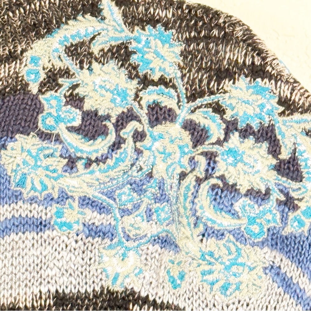 Gypsy 05 Boho Fringed Embroidered Tie Front Cardi… - image 3